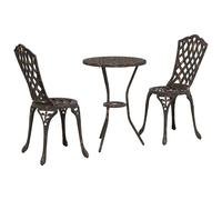 Garden Bistro Set 3 pcs Aluminium Furniture Terrace Dining Outdoor vidaXL
