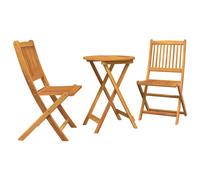 Garden Bistro Set 3 pcs Brown Solid Acacia Wood Outdoor Furniture Table vidaXL