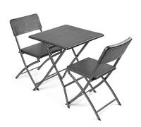 Garden Bistro Set 3 Piece Rattan Effect Table Chairs Outdoor Furniture Christow