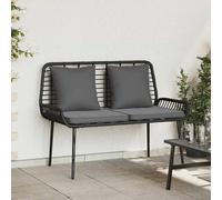 Garden bistro set Black Anthracite 2pc Polyrattan Table 35x45cm Chairs 54x61x83