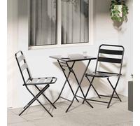 Garden Bistro Set Folding 3 pcs Steel Outdoor Furniture Terrace Dining vidaXL