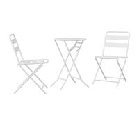 Garden Bistro Set Folding Manual 3 pcs Steel Outdoor Furniture Dining vidaXL