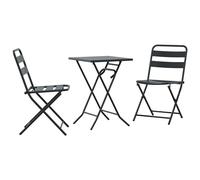 Garden Bistro Set Folding 3 pcs Steel Outdoor Furniture Terrace Dining vidaXL