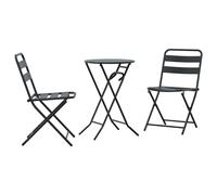 vidaXL Bistro Set Folding 3 pcs Anthracite Steel