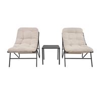 Garden Bistro Set Grey 3 Piece Outdoor Patio Balcony Furniture 2