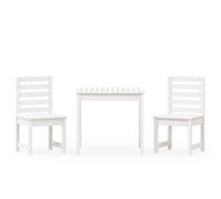 (white pine) vidaXL Garden Bistro Set Patio Table and Chair Wooden 3 Piece Solid Wood Pine