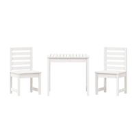 Garden Bistro Set Patio Table and Chair Wooden 3 Piece Solid Wood Pine vidaXL