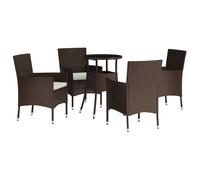 Garden Bistro Set with Cushions Outdoor Dining Set Bar Set Poly Rattan vidaXL