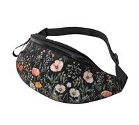 Garden Blooming Flowers Crossbody Bag Colourful Wildflowers Hands-Free Bag Beautiful Watercolor Wildflower Fanny Pack Campers 14X35CM