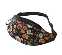 Garden Blooming Flowers Fanny Pack Colourful Wildflowers Crossbody Bag Beautiful Watercolor Wildflower Hands-Free Bag Tourists 14X35CM