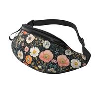 Garden Blooming Flowers Fanny Pack Colourful Wildflowers Crossbody Bag Beautiful Watercolor Wildflower Hands-Free Bag Bus Riders 14X35CM