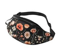 Garden Blooming Flowers Hands-Free Bag Colourful Wildflowers Fanny Pack Beautiful Watercolor Wildflower Crossbody Bag Metro Riders 14X35CM