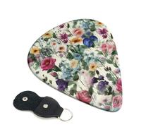 Garden Blooming Wildflowers Guitar Plectrums, 6 Guitar Plectrums, Double Sided Printing, For Acoustic Guitar, Bass, Ukulele, Electric Guitar (0.46 Mm 0.71 Mm 0.96 Mm)
