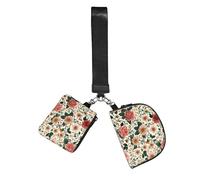 Garden Blooming Wildflowers Wristlet Keychain Wallet Pouch with Strap Double Zipper Small Coin Purse Portable Wrist Bag for Travel Gym Daily Use