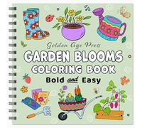 Garden Blooms Bold & Easy Coloring Book: Garden Blooms Bold & Easy Coloring Book Simple Large Print Cute Spring Gardening and Flower Designs for Adults, Kids & Beginners
