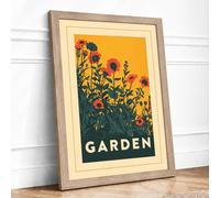 Garden Blooms Vintage Framed Wall Art Print A3 (42×29.7cm) Oak, Wall Decor for Living Room, Bedroom, Office & Home, Ready to Hang, Art Gift