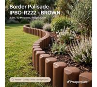 Garden Border Edging 2.5m Brown Lawn Edge Flexible Plastic - Flower Beds