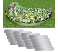 Garden Border Fence Silver Galvanised Steel 100x20cm Flexible 20pcs HeavyDuty UK