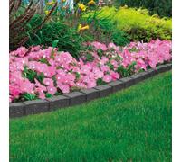 Garden Border Flexible Edging Stone Effect Eco Friendly Recycled Rubber (1 X 120Cm, Grey)