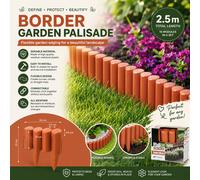 Garden Border Modern Palisade Prosperplast Terracotta 2.5m 10 Modules