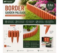 Garden Border Palisade Prosperplast Terracotta _ 2.5m 10 Modules