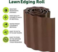 Garden Border Wavy Plastic Lawn Edging Brown 4 Pack