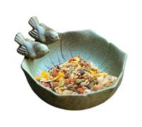 Garden Bowl, Artistic Ceramic Bowl, Bowl for Wildlife, Durable Outdoor Accessory with Textured Attracts Birds, Butterflies, Squirrels During the Garden