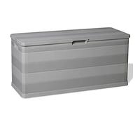 Garden Box Storage Box 280 L Grey 117 x 45 x 56 cm Weatherproof Waterproof Lockable for Garden Balcony Patio Robust Plastic Outdoor Storage Space and Protection