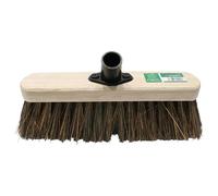 Garden Broom 12 Inch Heavy Duty Outdoor Yard Brush with Stiff Bristles - Durable Sweeping Broom Head for Patio, Deck, Driveway & Garage Cleaning (Coco Hard)