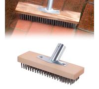 Garden Broom, 2025 New Yard Brush Heavy Duty Outdoor, Hard Steel Wire Floor Brush, Deck Scrub Brushes, Stiff Metal Bristle Outdoor Floor Scrubber for Cleaning Moss, Tough Stain (20cm)