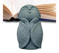 Garden Buddha Statue - Outdoor Stone Buddhist Sculpture | Zen Spiritual Ornament for Home, Meditation, Yoga, Bedroom, Bathroom, Studio, Patio, Aquarium