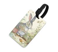 Garden Bunny Luggage Tag Classic Personalized Repeated Luggage Tag Cute Unique Travel Essentials Identifiers for Women Men Baggage Backpack Handbag Suitcase
