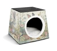 Garden Bunny Pet Tent for Small Cats and Dogs,Cat House - Soft Comfort Washable,Dog Bed Open Design Pet Tents Indoor Outdoor Travel
