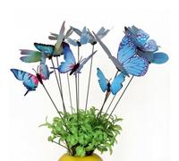 Garden Butterfly Stakes 36Pcs, PVC Insect Decor for Potted Plants, Landscaping, and School Science Projects (blue)