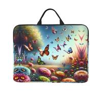 Garden Butterfly Swarm Pattern Laptop Sleeve Case 14 in Suitable for Notebook Computer Tablet Traveling Carrying Simple Case