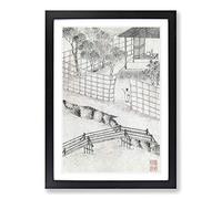 Garden by Wen Zhengming Framed Print | A2 Black Framed Wall Art | Ready to Hang | Modern Floral Picture | Living Room Bedroom Lounge Office