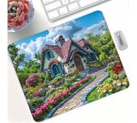 Garden Cabin Mouse Mat with Stitched Edges, Waterproof Mouse Pad for Computer Mice, Non-Slip Rubber Base Desk Mat, Improves Speed and Accuracy, Wear-Resistant Home, Office, PC 320x260x3mm d0d-480