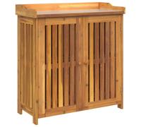 Garden Cabinet with Shelf with Door Natural Solid Acacia Wood Furniture vidaXL