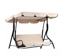 Garden Canopy Swing Chair Top Cover, 164x114x15cm, Waterproof Canopy Replacement Roof, for 3-Seat Swings(Beige)