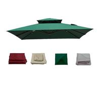 Garden Cantilever Parasol Replacement Canopy, 2.5m-3M 8 Ribs Square Patio Cantilever Umbrella Replacement Canopy, Double Tier Roof Top for Garden, Patio, Outdoor-Green||3×3M(9.8ft×9.8ft)
