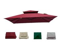 Garden Cantilever Parasol Replacement Canopy, 2.5m-3M 8 Ribs Square Patio Cantilever Umbrella Replacement Canopy, Double Tier Roof Top for Garden, Patio, Outdoor-Claret||2.5×2.5M(8.2ft×8.2)