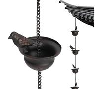 Garden Chain, Rain Chain 94.5 Inch Movable Hanging 8 Birdbaths Rain Catchers for Garden Rustproof Decorative Hanging Ornaments for Oudoor Indoor, Catchers For