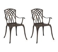 Garden Chair 2 pcs Aluminium Outdoor Seating Patio Chair Modern vidaXL