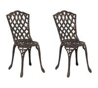 Garden Chair 2 pcs Aluminium Outdoor Seating Patio Chair Backyard Seating vidaX