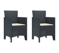 Garden Chair 2 Pcs Anthracite 53 X 49 X 85 Cm Polypropylene