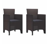 Garden Chair 2 Pcs Brown 53 X 49 X 85 Cm Polypropylene