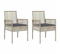 Garden Chair 2 pcs Poly Rattan Outdoor Terrace Seating Patio Lounge Deck vidaXL