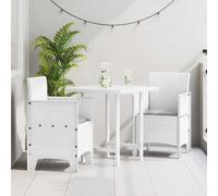 Garden Chair White PP 53 x 49 x 85 cm Rattan-Look Outdoor Stackable 2pcs UVproof
