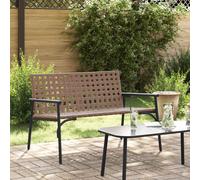 Garden Chair 2-Seater 110.5x79x75.5cm Brown Poly Rattan Woven OutdoorWithCushion