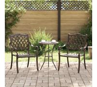 Garden Chair 2pc Bronze Aluminium Vintage Outdoor Seats 56x55x92.5cm Terrace Set